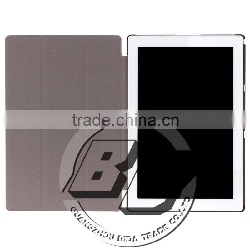 Manufacturer Wholesale Professional Three Folding Stand PU Leather Tablet Case For Sony Xperia Z4 Tablet lowest price