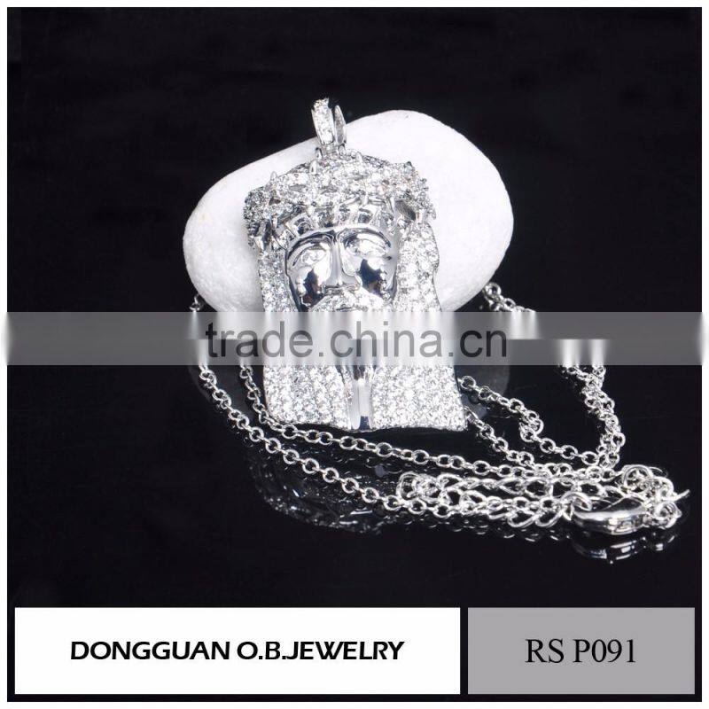 925 pure silver Jesus face pendant copper material jesus pendant
