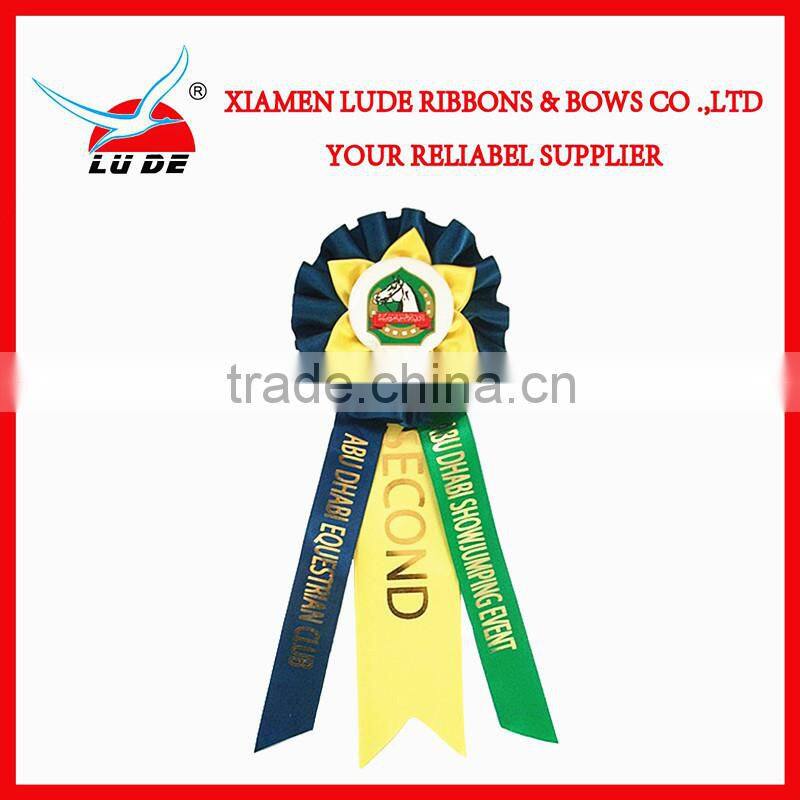 Factory High Quality Green Award ribbon rosette Wholesale