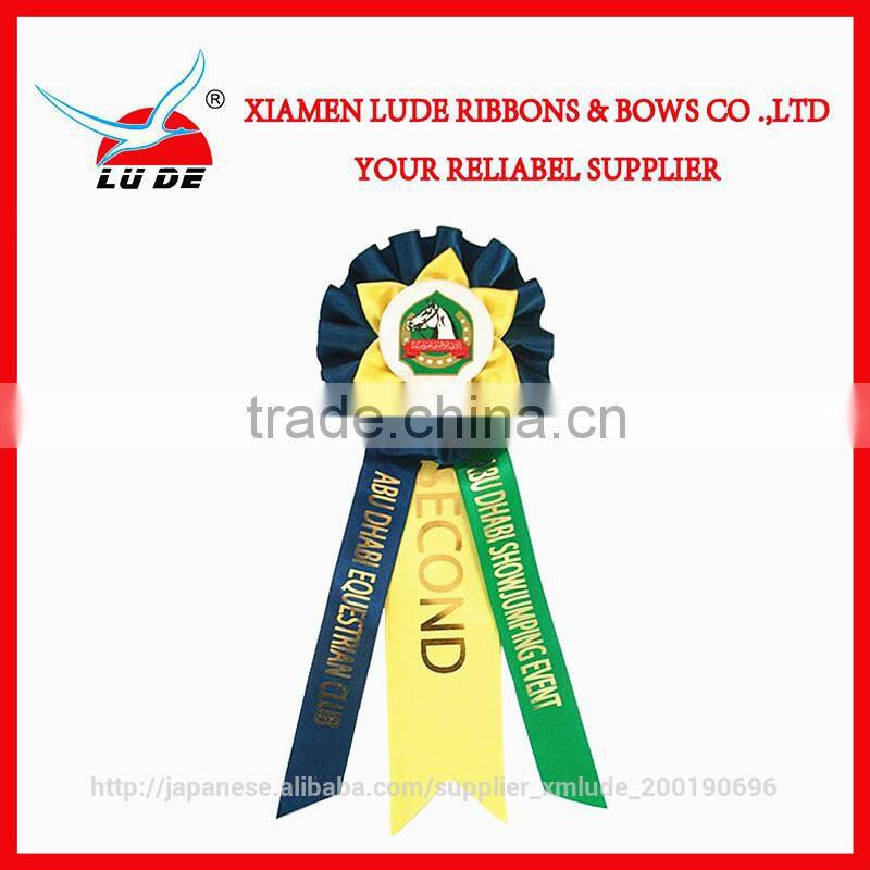 2015 hot sale round ribbon rosette badge