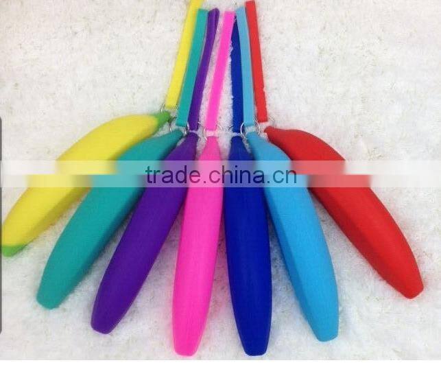 Banana shaped soft silicone coin purse,silicone coin container