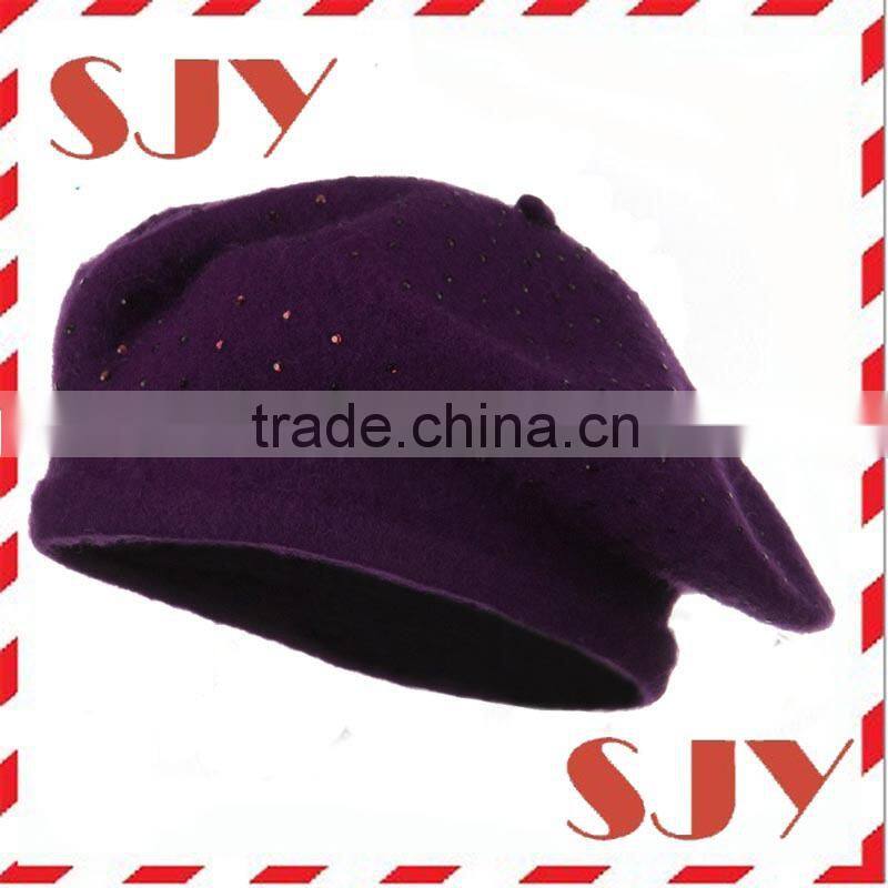 fashion cheap female knitted custom military basque beret