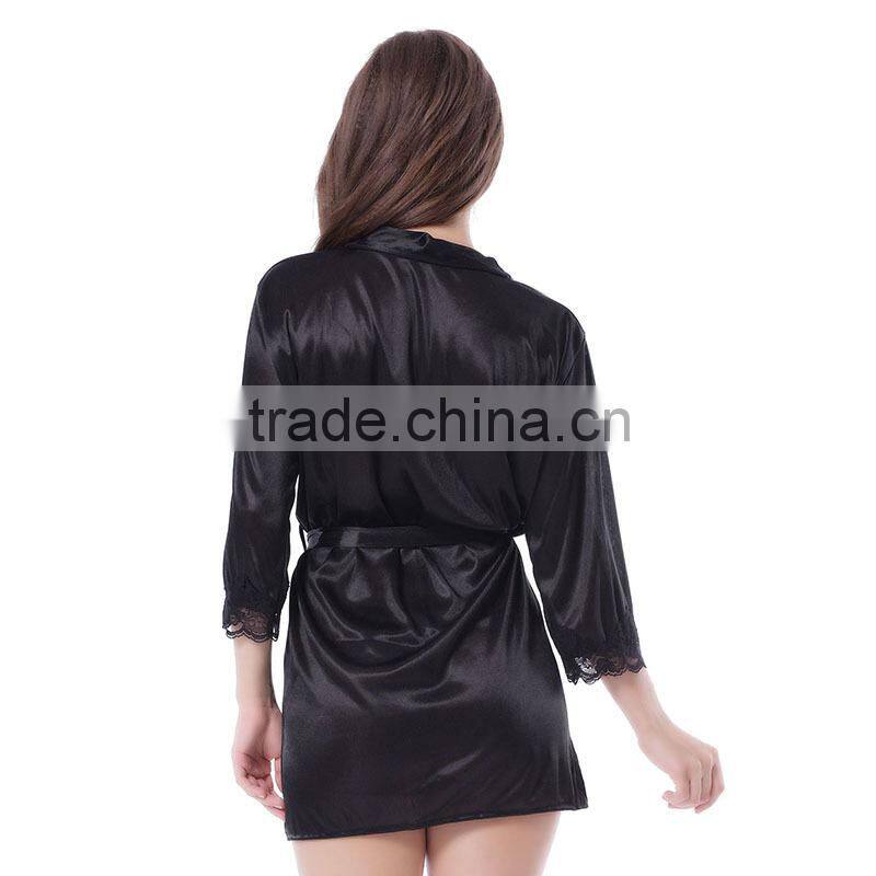 New arrival comfortable black sexy mature sleepwear
