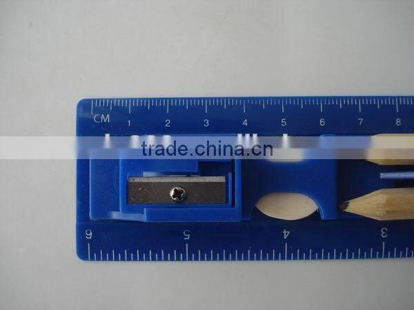new ideas ruler set/assorted stationery set/pencil with sharpener with ruler