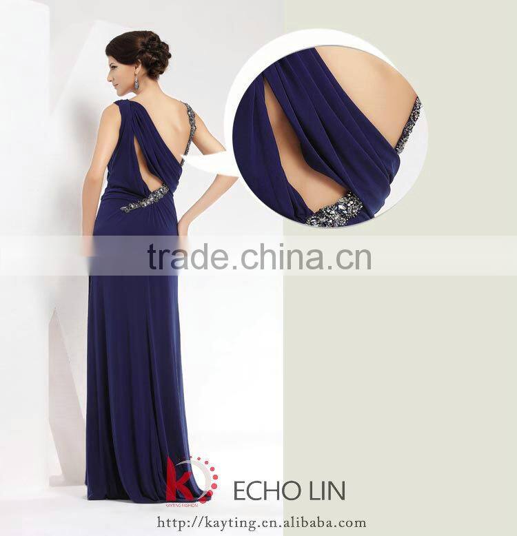 Sexy back open beaded and ruffle adult birthday party dresses