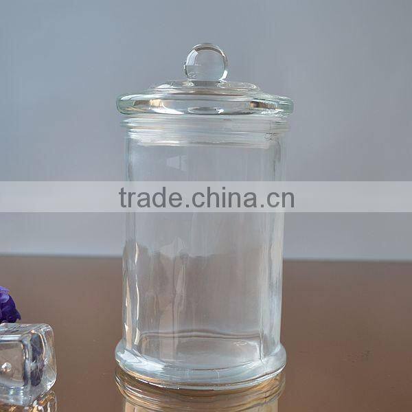 Storage glass jars with glass lid different style