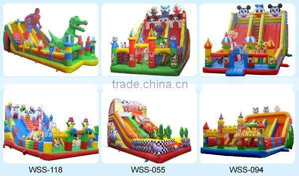 cartoon car novel pvc inflatable toy blow up slides