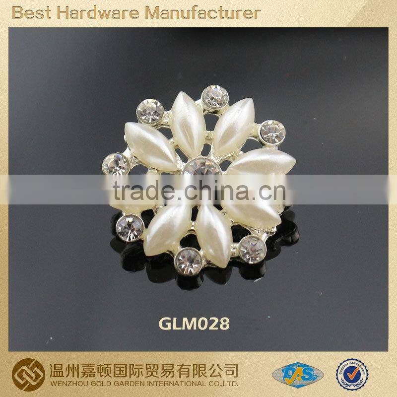 Charm Pearl Button Flower Shape Rhinestone Pearl Buttons