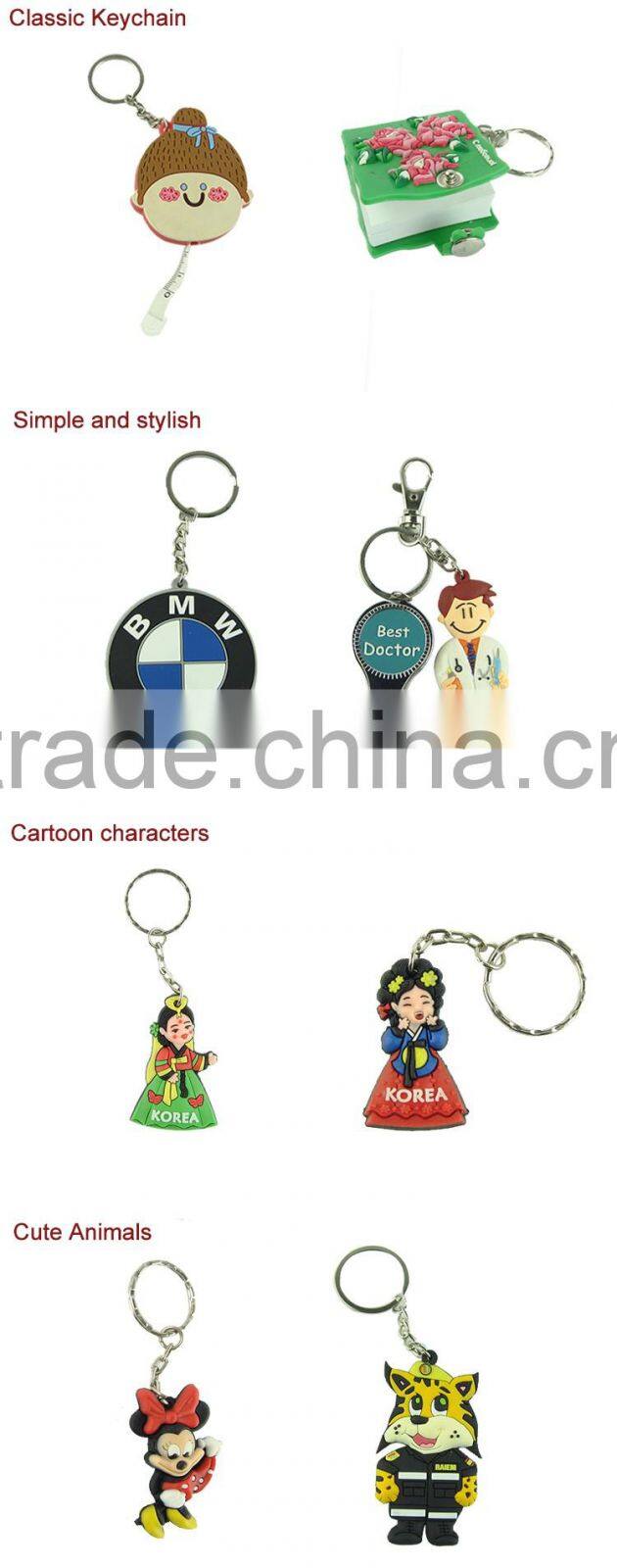 2016 hot sale pvc keychain ring for sale