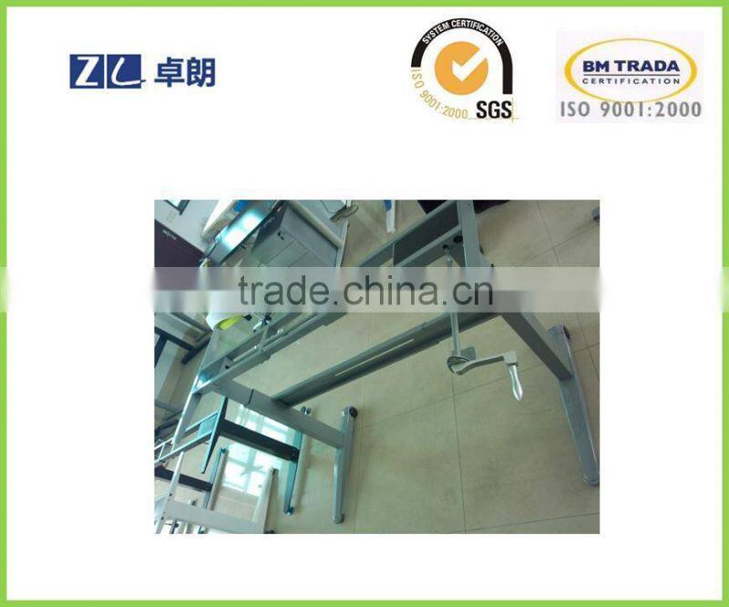 Height adjustable office desk frame lifting by manual