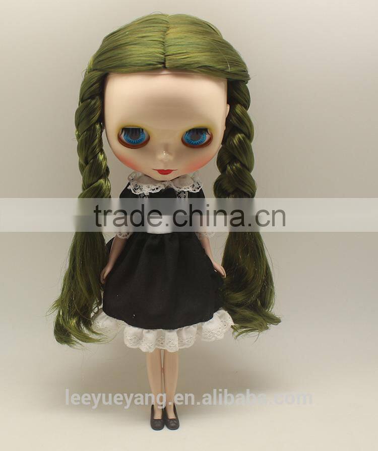 New style braid wavy olive green neo blythe doll wigs
