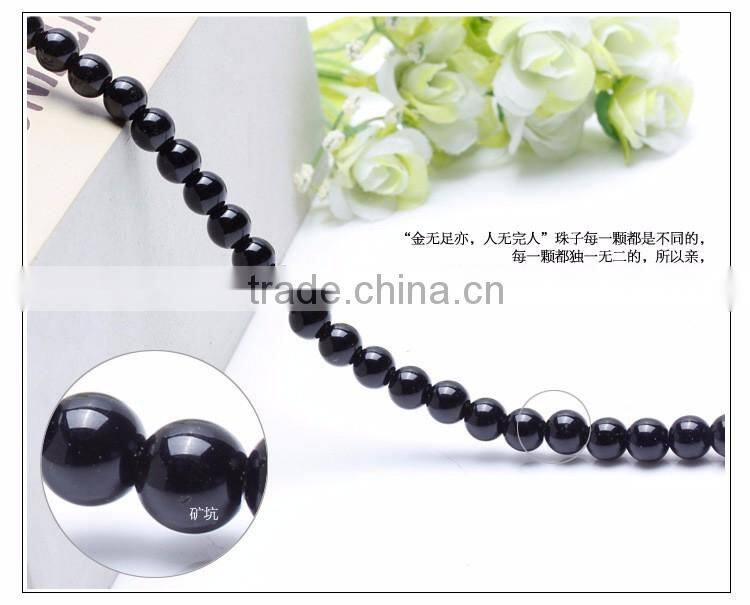 DIY Jewelry accessories necklace bracelet beads 4mm 6mm 8mm 10mm 12mm 14mm 16mm wholesale cheap black natural agate bead