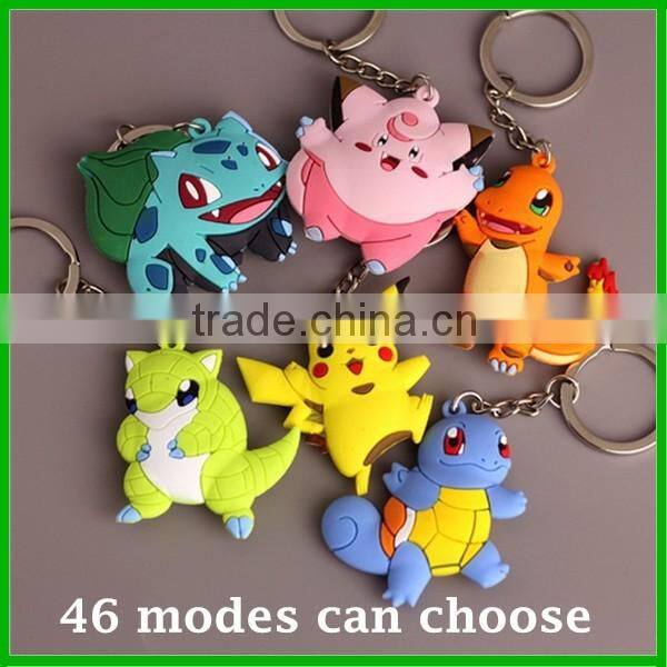 Cartoon Pokeball figures pvc keychains for Promotion