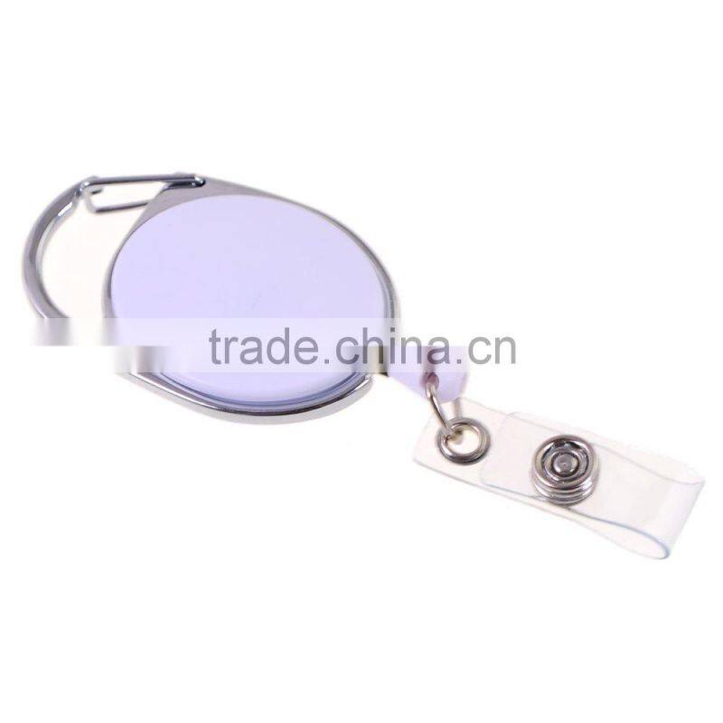 wholesale Retractable Metal Card Badge Holder Steel Recoil Key Ring Belt Clip