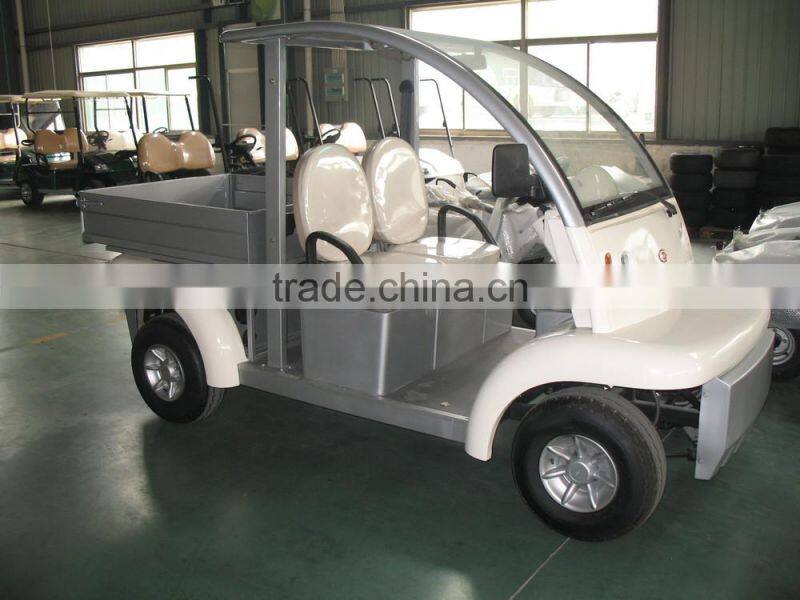 2 seater electric buggy with a rear cargo box