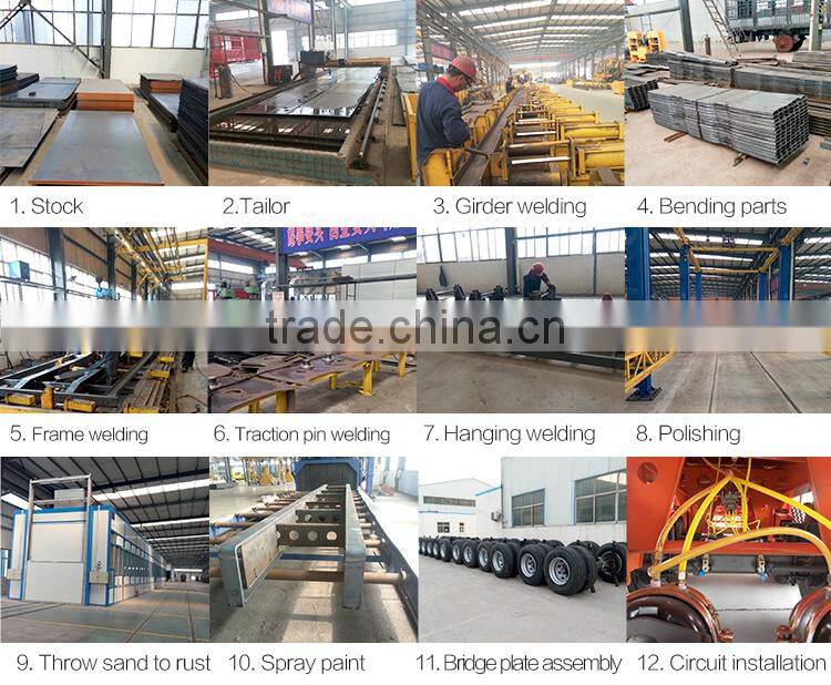 3 axle container tipping trailer, box stake semi trailer
