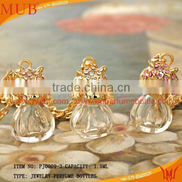 Leopard Shape Necklace Pendant Glass Perfume bottle jewelry Necklace