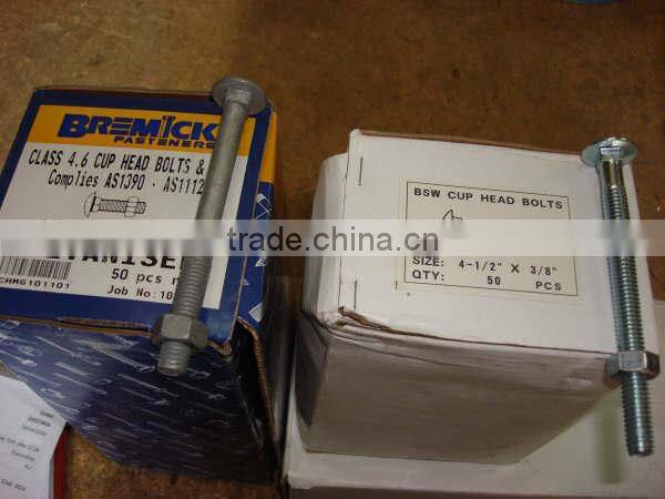 DIN603 BOLTS AND NUTS CARRIAGE BOLTS STAINLESS STEEL