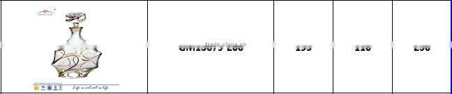 High quality gold fancy glass whisky bottles for club