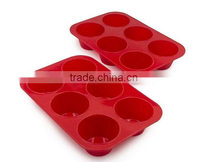 6 Cavity Silicone Jumbo Muffin Baking Pan