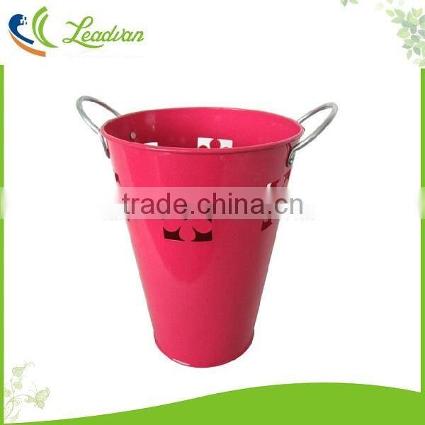 Cheap small flower planter garden pot metal vase