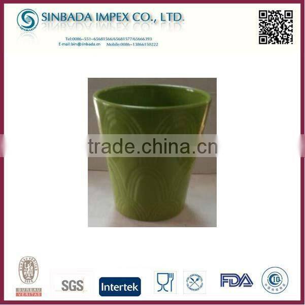 glazed colored round clay pots