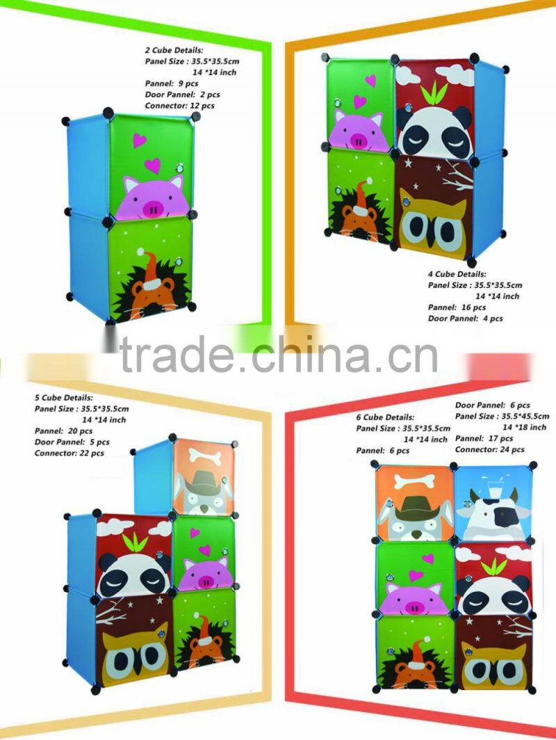 DIY Plastic 3 Cubes Bookcase With Door