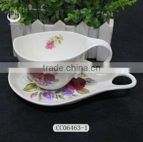 porcelain square coffee cup and saucer