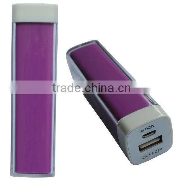 best selling best gift lipstick fashional portable power bank charger 2600mah power bank for samsung galaxy nexus