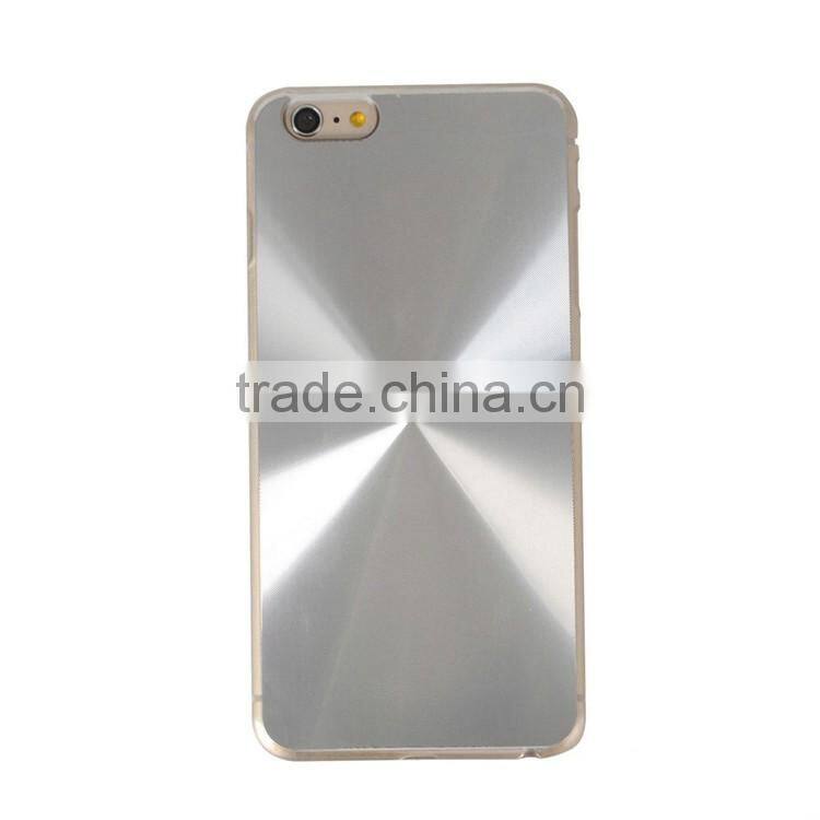 CD pattern aluminum back PC phone case, hard PC aluminum chip custom design back case for iphone6