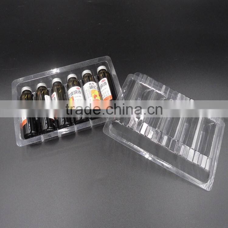Clear blister disposable for medical vial packaging tray