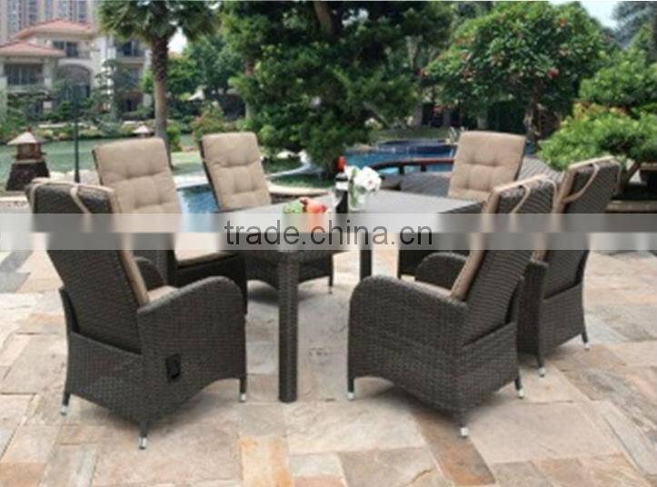 Outdoor Flat Rattan Dining Reclining Chair