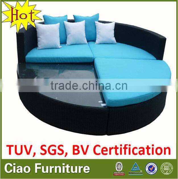 Garden rattan America style sofa, sunshine enjoying outdoor sofa