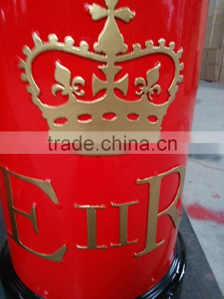 English typical red mailbox letter box post mail box