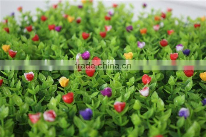 colorful artificail Eucalyptus grass mat green foliage plants with flowers