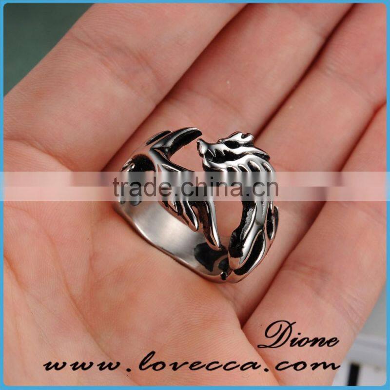 Personalized Ring 316 Stainless Steel Retro Jewellery Casting Dragon Ring for Men