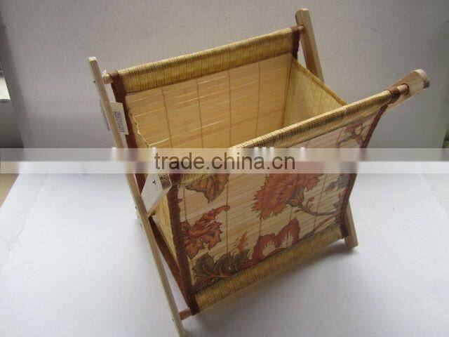 Foldable non-woven with wooden holder storage box