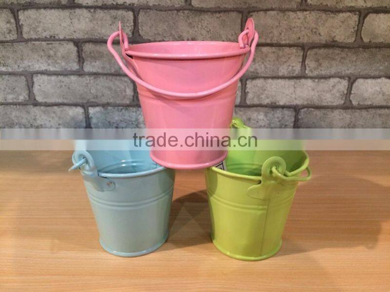 Multi-Colour Mini Metal Plain / Heart Wedding Party Christening Favour Gift Pails Tin Buckets