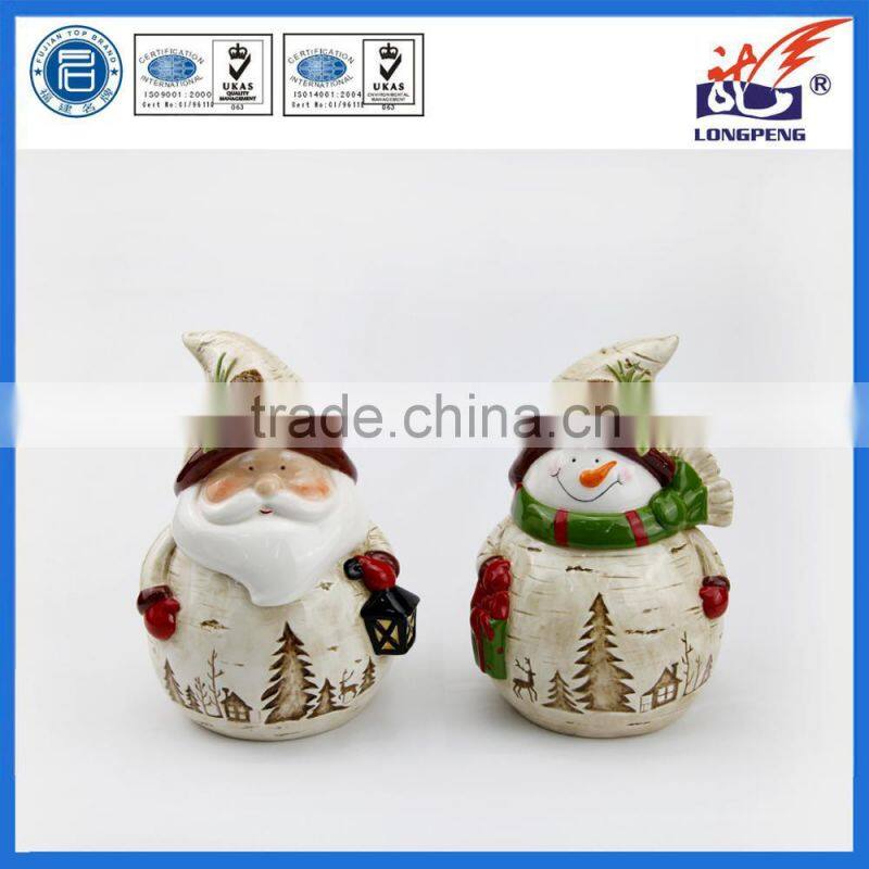 Handpainted Christmas Ceramic Santa Claus Cookie Jar