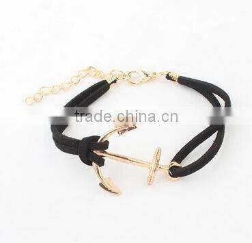bracelet women 2017 leather bracelet anchor bracelet