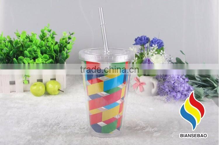 Wholesale double wall colored plastic tumblers