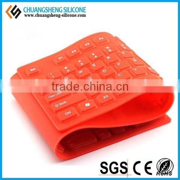 HOT SELLING PC/TABLET WATERPROOF SLIM SILICONE USB KEYBOARD