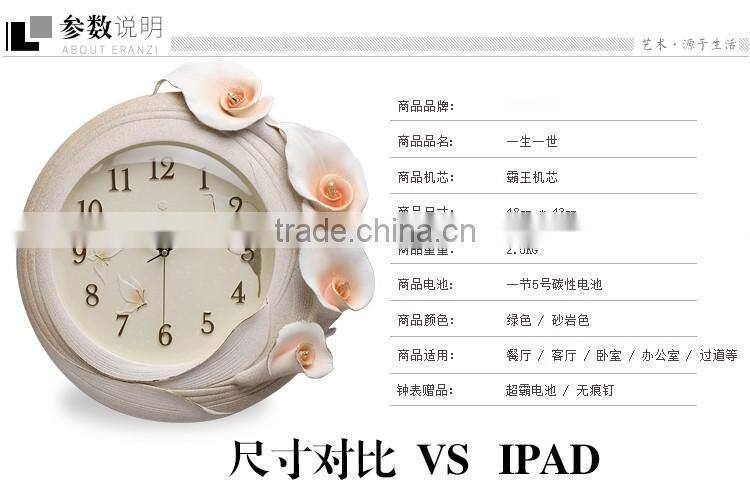 M16A Momoda Living room Creative modern hanging fancy elegant3D flower wall clock Quiet quiet quartz decoration large wall clock