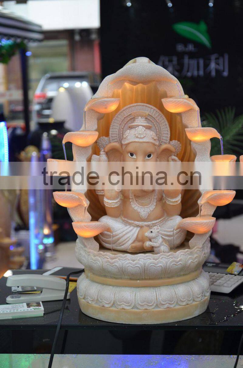 table top Ganesh resin water fountain,mini Ganesh
