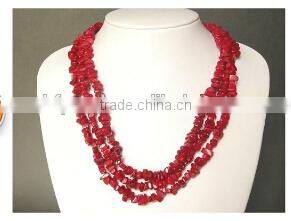 wholesale 60" 5-7mm red irregular original coral beads necklace