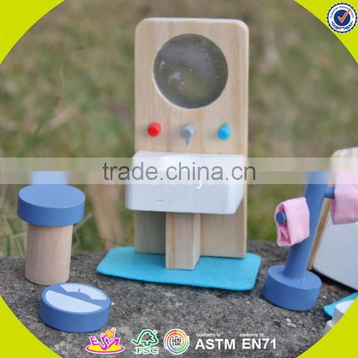 Wholesale cheap baby wooden dollhouse furniture pretend play kids wooden dollhouse furniture W06B054-S