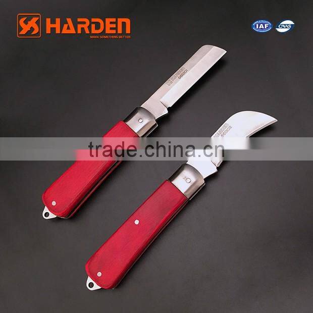 Professional Wooden handle straight blade electrician knife