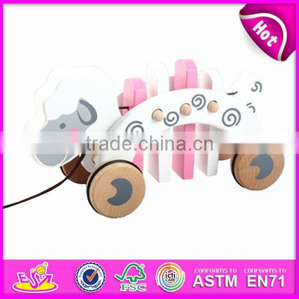 High quality creative educational toddler toys vehicle drag and pull toy for children W05B104