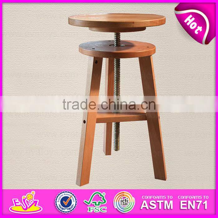 Top quality can adjustable height wooden Simple Spiral Swivel Lifting Stool W08G147