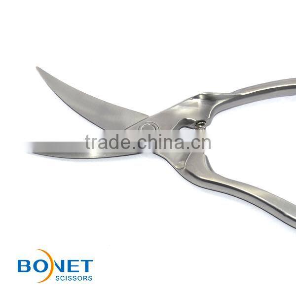 SPO0007 LFGB Certificated 10" kitchen shears 3cr15 heavy poultry all steel with spring and lock